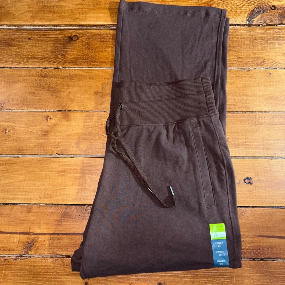 Tek Gear‎ Essential Gear Pants Womens Small Petite Brown (28x27)Straight Leg NEW
